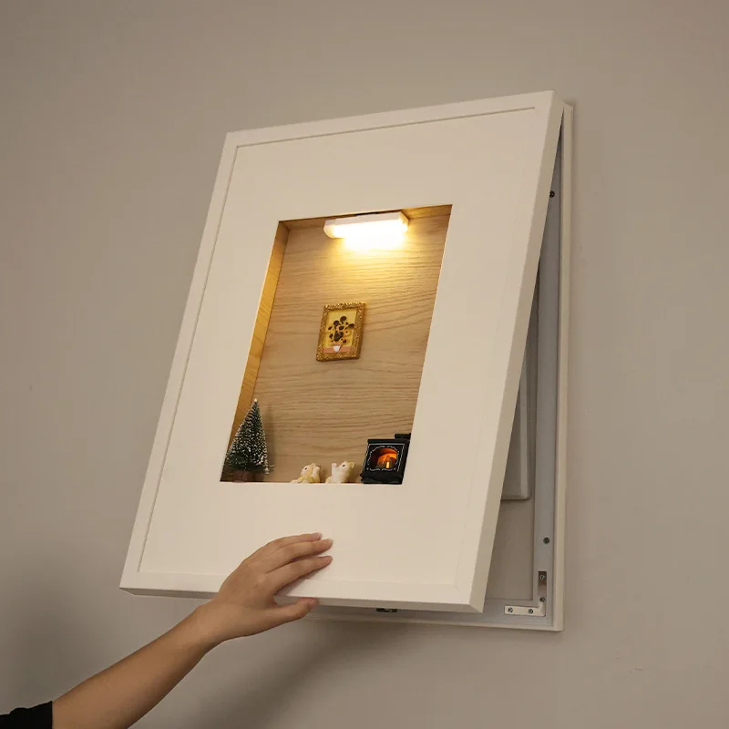 

Vertical meter box decorative painting can be magnetically attracted white frame new distribution b