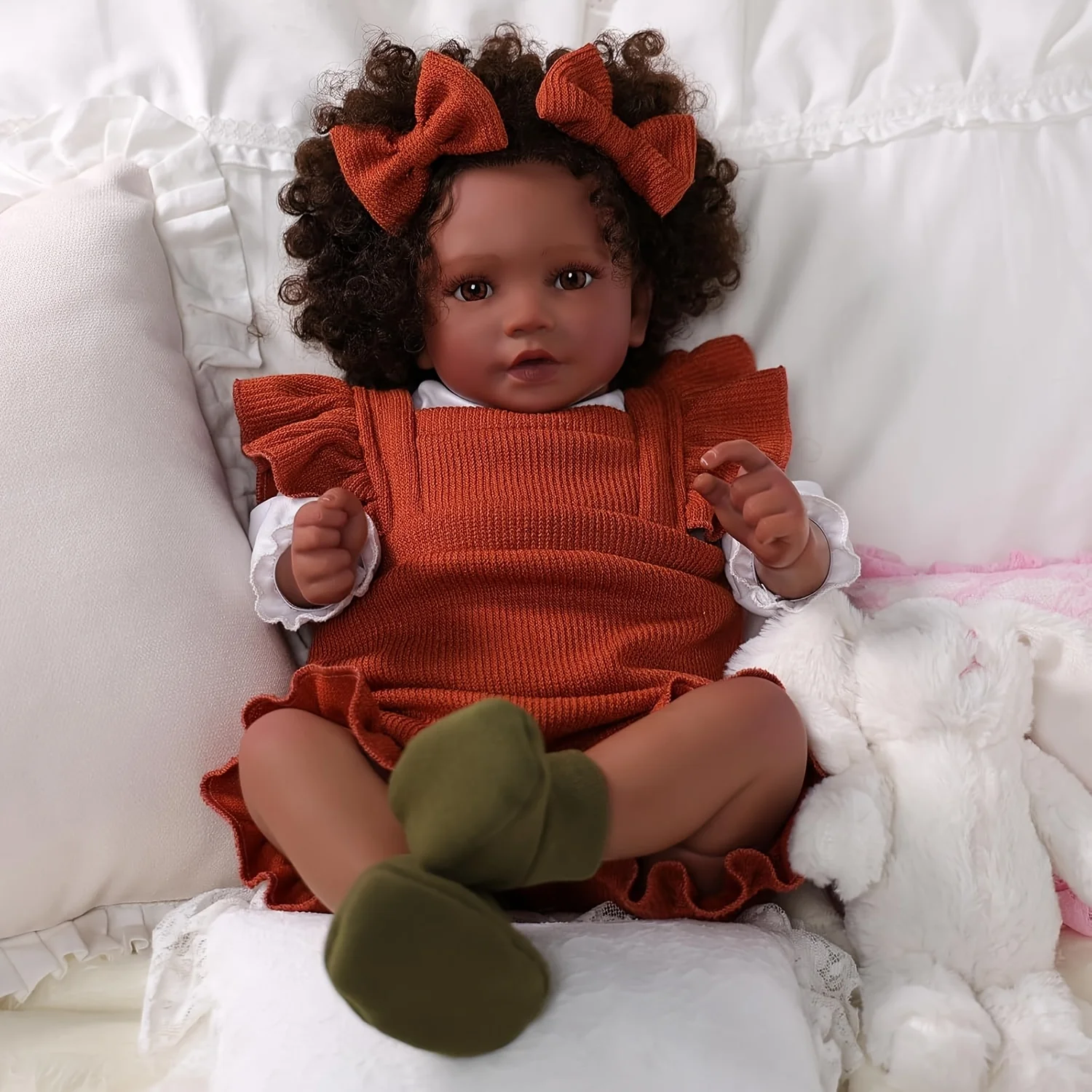 20인치 실물 같은 다시 태어난 아기 인형 소녀 - 옷과 장난감 선물이 포함된 부드러운 몸체의 사실적인 신생아 인형