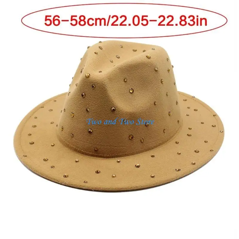 HX6F Glittering Diamond Cowboy Hat Music Festivals Cap for Actor Actress Stage Shows