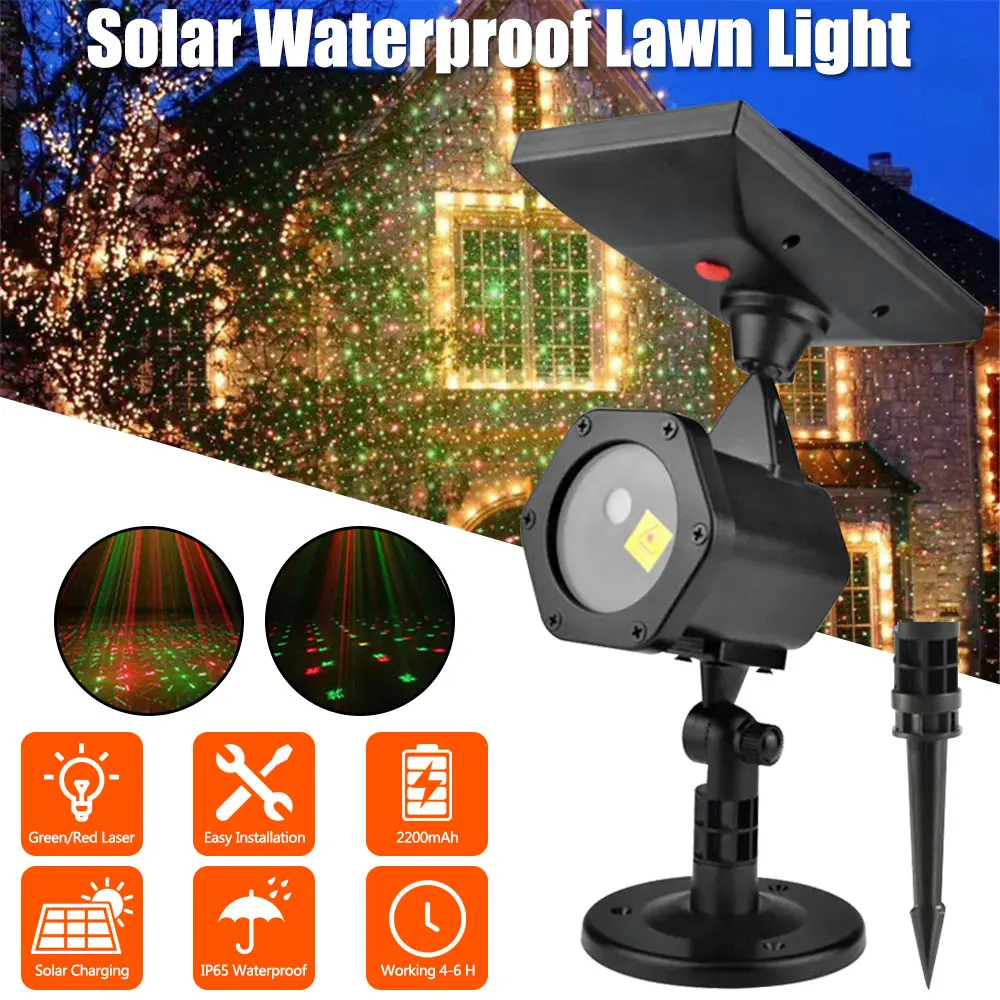 

Solar Yard Light Laser Projector Sky Star Stage Spotlight Shower Solar Panel Landscape Garden Lawn Light Solar Flame Torch Light