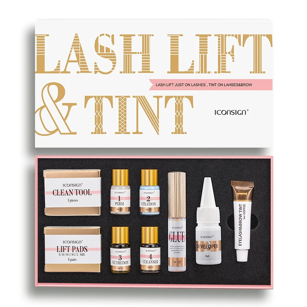 Iconsign 2-In-1 Lash Lift En Tint Kit Professionele Wimper Hijskit Wimper Perm Lash Tint Wenkbrauw Kleurstof Oogmake-Up Tools