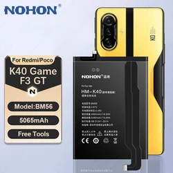 NOHON BM56 5065mAh Battery for Xiaomi POCO F3 GT / Redmi K40 Game Edition Replacement Phone Batteries + Tools