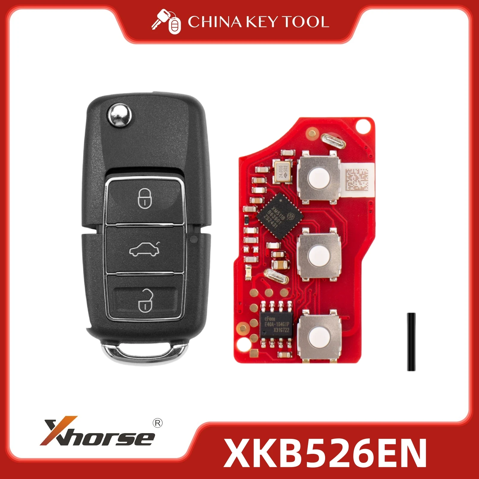 

XHORSE XKB526EN B5 Стиль 2-го поколения Проводной пульт дистанционного управления Черный 3 кнопки