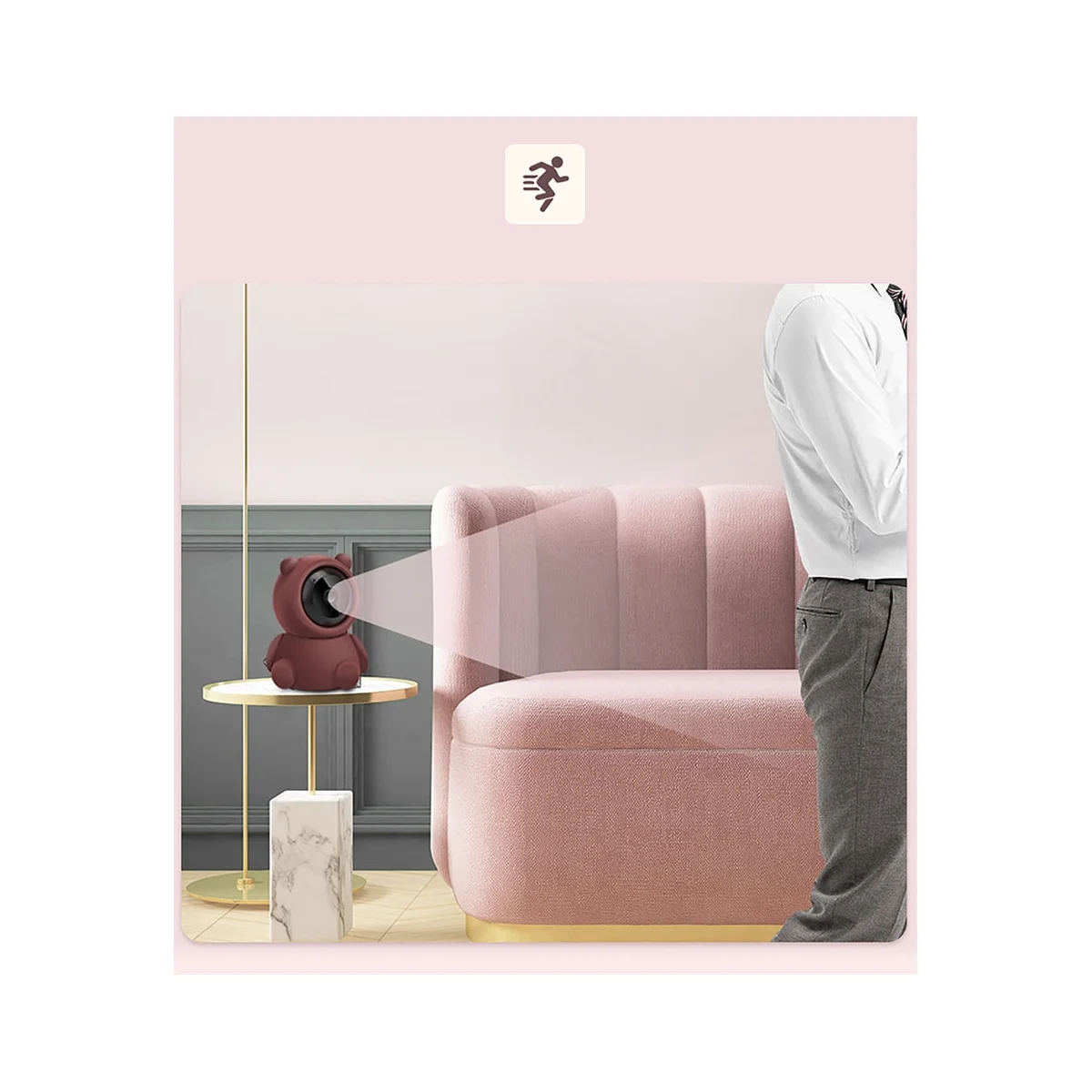 Caméra de surveillance intérieure PTZ IP WiFi HD 2MP/1080p, dispositif de sécurité domestique sans fil, avec vision nocturne infrarouge et prise UE