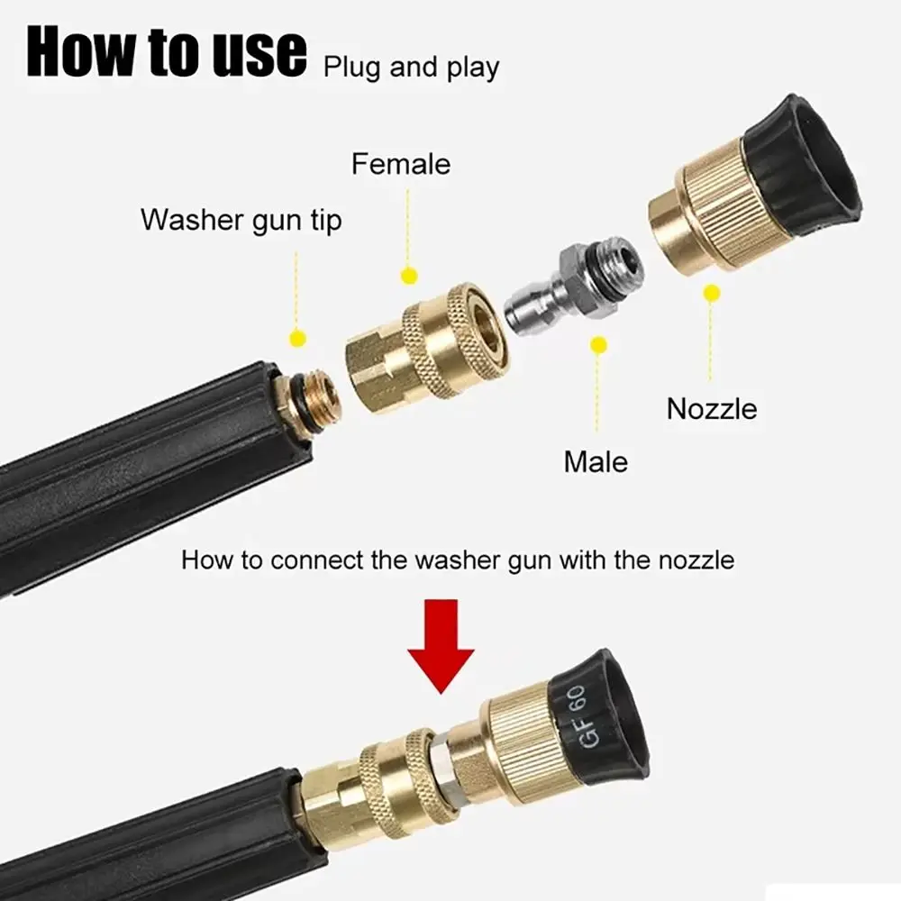 1Pcs Quick Release G1/4 Pressure Washer Adapter Set Couplers Swivel 1/4 Inch Spray Sprinkler Quick Connector Adjustable