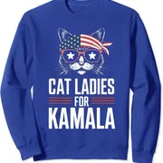 Polarshe Kat Dames Voor Kamala Grappige Kat 2024 President Unisex Ronde Hals Sweatshirt