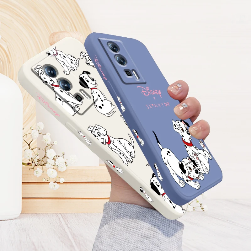 101 Dalmatians Disney Cute Liquid Left Rope For Xiaomi Redmi 13C 12 12C K60 A1 K50 11 K40 10C 10 9A 9AT 9T 9C 5G Back