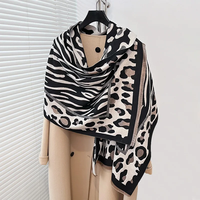 Luxury Brand Cashmere Women Floral Scarf Winter Warm Shawl and Wrap Bandana Pashmina Female Foulard Square Thick Blanket Poncho