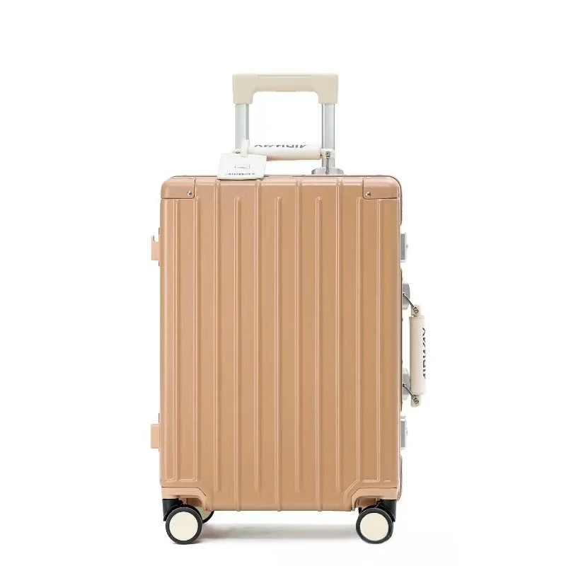 Valise PC avec cadre en aluminium pour femme, valise d'embarquement, valise à roulettes, étui à mot de passe à roue universelle, valise courte, 20 po