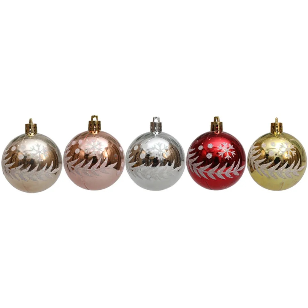 

6Pcs/Box Electroplated Plastic Ball Christmas Tree Ornament Plastic DIY Crafts Painted Christmas Gifts Boxes New Year