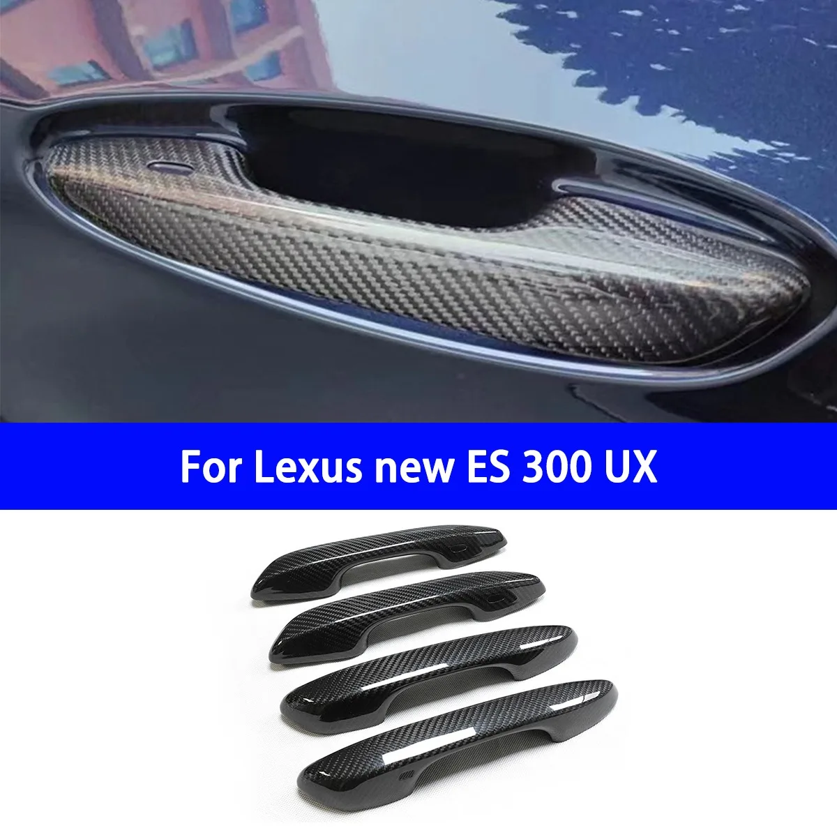 Suitable for Lexus New ES 300 UX Dry Carbon Fiber Door Handle Outer Door Handle Sticker