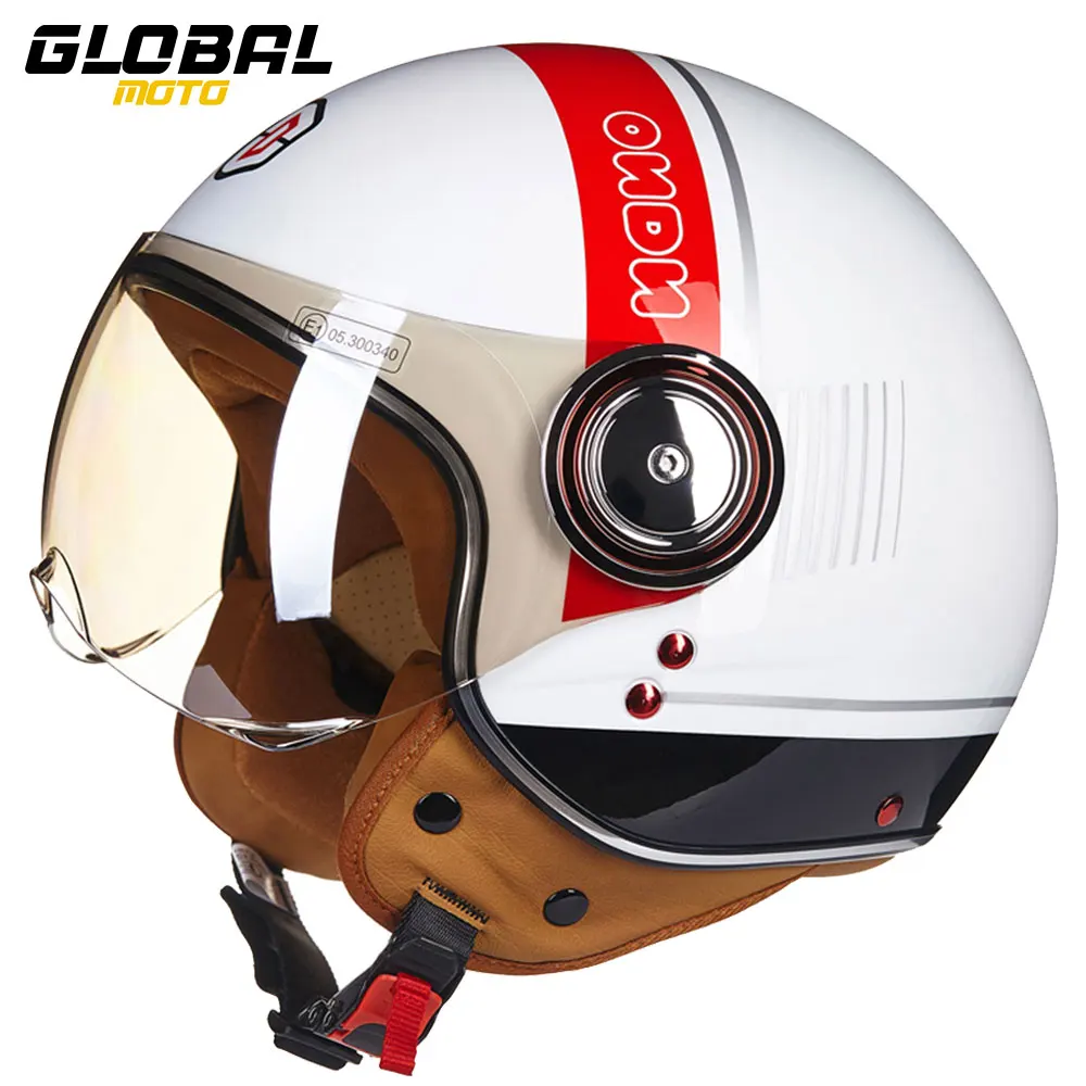 

Motorcycle Helmet Men And Women Double Lens Modular Open Face 3/4 Motorbike Bike Mountain Sports Helmets M-XL