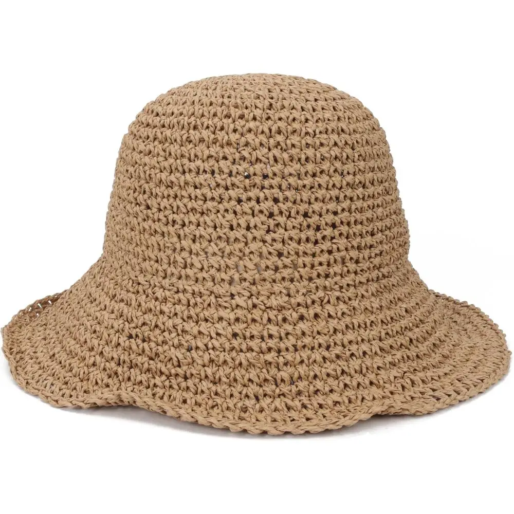 

Wide Brim Crochet Sun Hat for Women - Foldable Summer Beach Accessory