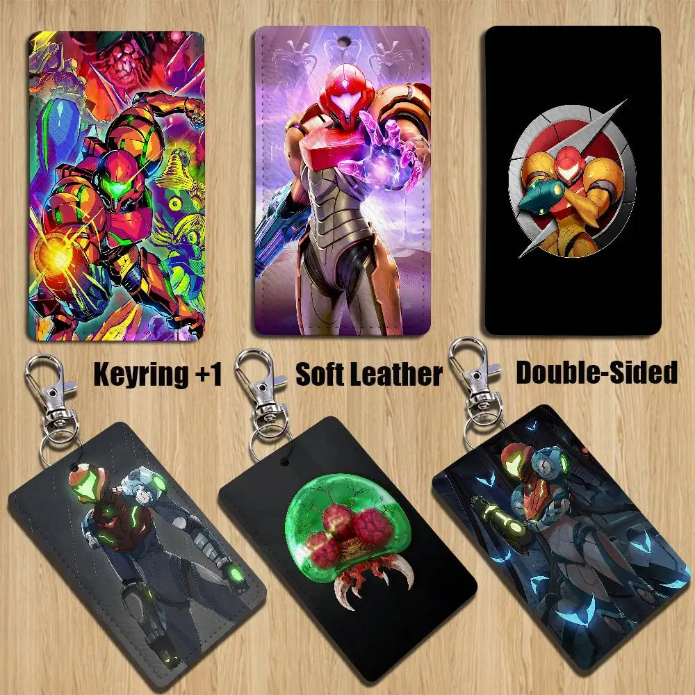 Power Armor M-Metroid Dread Keychain Holder Suitable For Subway Bank Bus Card Case Badge Holder Wallet Card Textured pattern