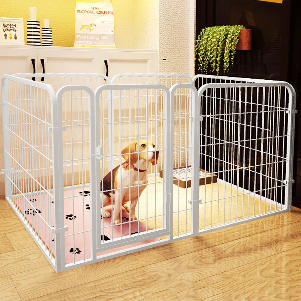 

6 Panels Foldable Pet Playpen with Door Heavy Duty Dog Puppy Playpen Exercise Puppy Kennel Cage for Dog Cat Rabbit Pet Exercise