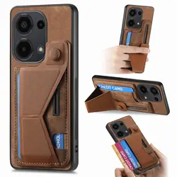 Kickstand Cards Solt Wallet Leather Case For Xiaomi Redmi Note 13 Pro 12 11 10 POCO X6 X5 13T 13C Stand Magnetic Retro Bag Cover