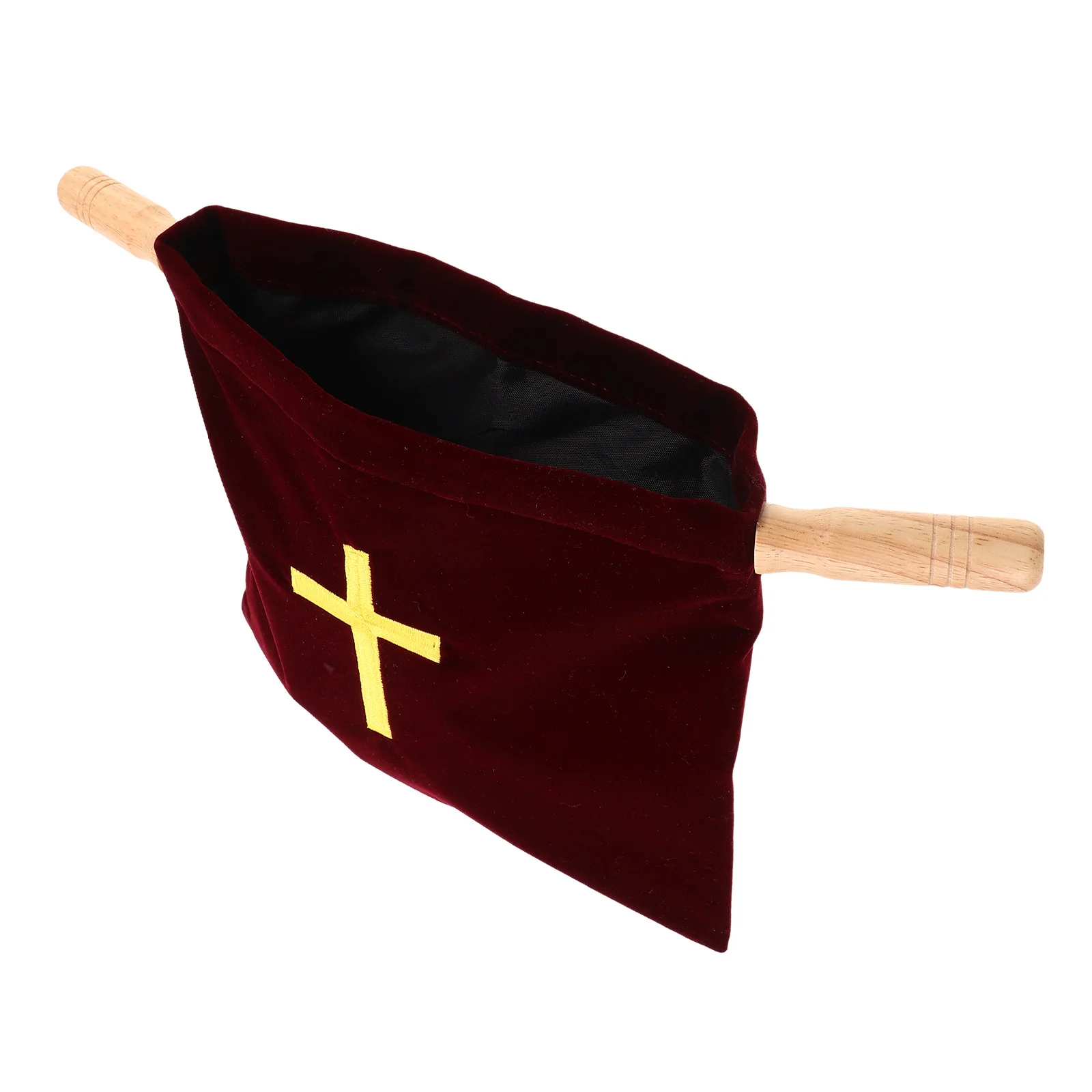 

Church Offering Bag Embroidered Cross Large Pouch for Religious Services Communion Baptism Party Favors Religious Supplies