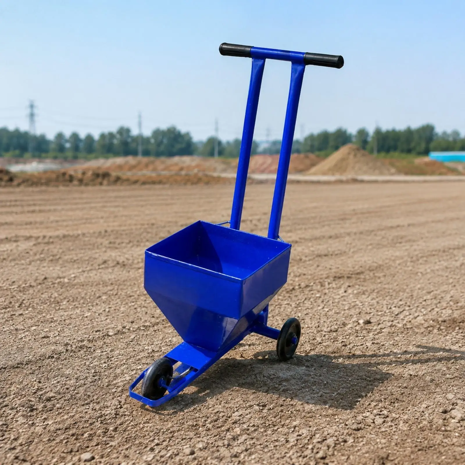 Push Line Marking Cart with Spare Wheel for Outdoor Field Marking Powder Dispensing Ground Work Tool