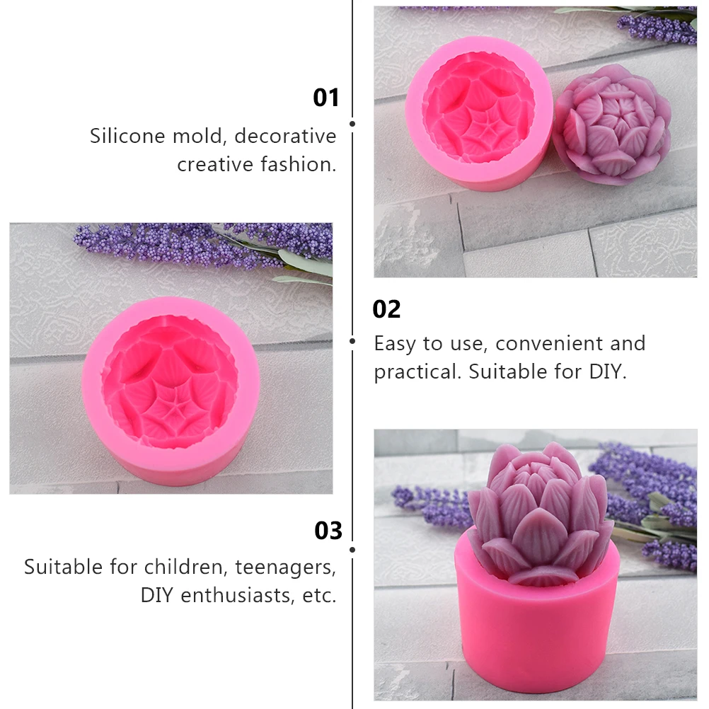 

1pc Silicone Lotus Mold For Soap Chocolate Diy Crafts Heat Resistant Reusable Flexible Molds Handmade Decor