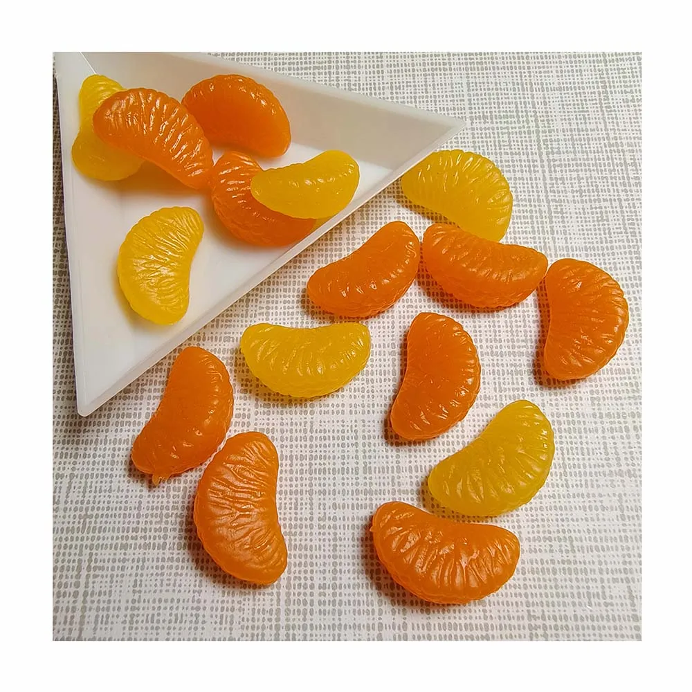 귀여운 PVC 미니 오렌지 인형의 집 송진 과일 미니어처, 주방 음식 모델, 요정 정원 보석 공예 액세서리, 3D