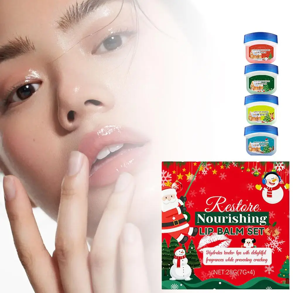 Christmas-exclusive Nourishing Lip Balm Set Multiple Botanical Extracts Deeply Moisturize Lips Effectively Alleviate Dryness