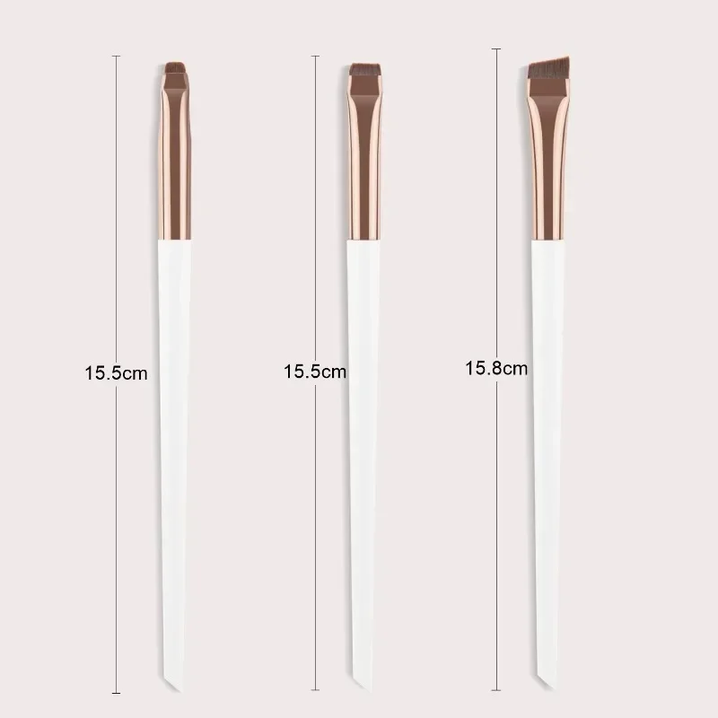 3 ชิ้น/เซ็ตใบมีดแปรงอายไลเนอร์แปรงคิ้วแบบพกพา Flat Fine Eye Liner Brow Contour แปรงแต่งหน้าเครื่องมือแต่งหน้า