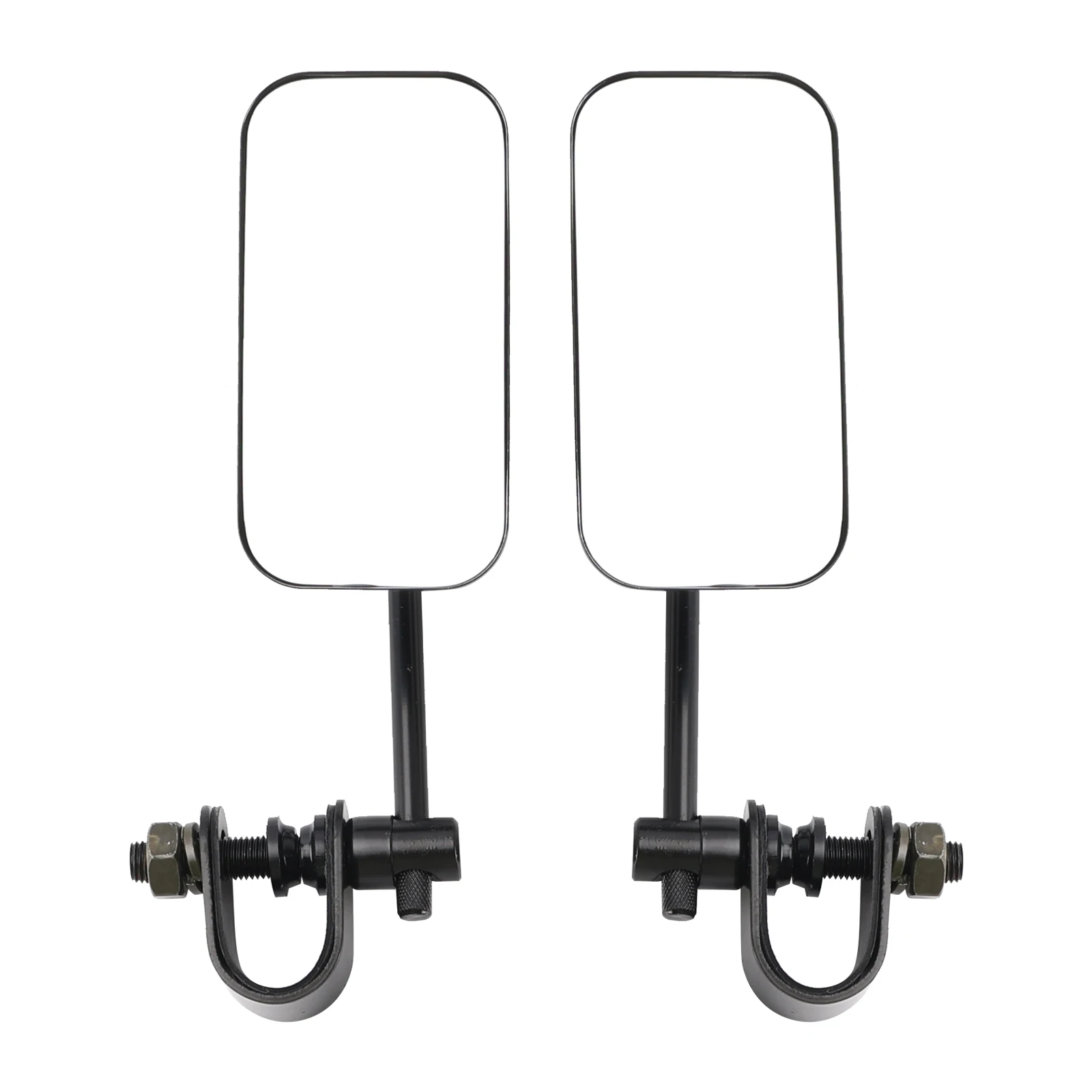 Artudatech Espejos de motocicleta rectangulares con abrazadera estilo Old School, color negro, Brattstyle