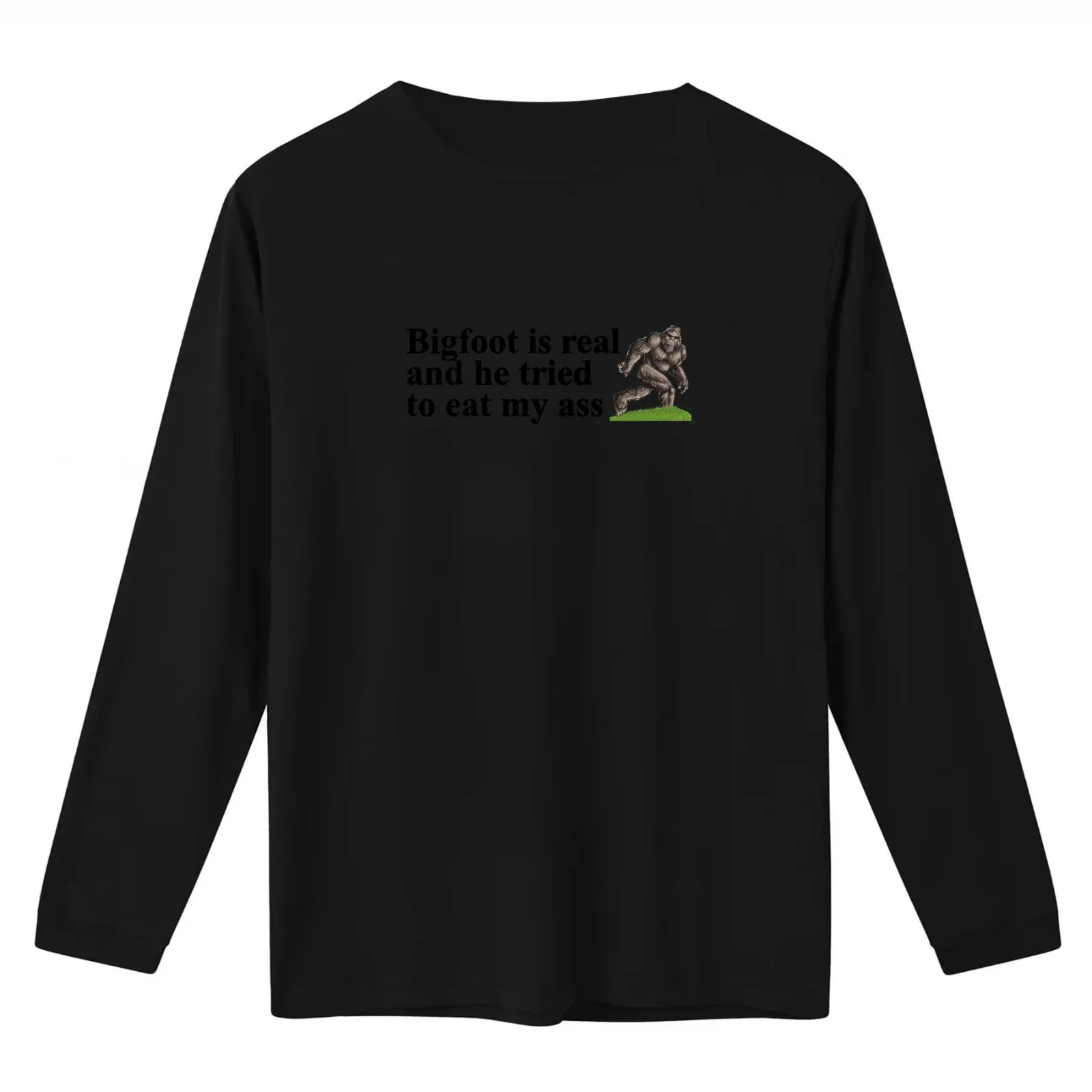 Bigfoot is real and he tried to eat my ass T-Shirt Summer Casual Cotton Tee Oversized Streetwear Tops Vintage Graphic Print