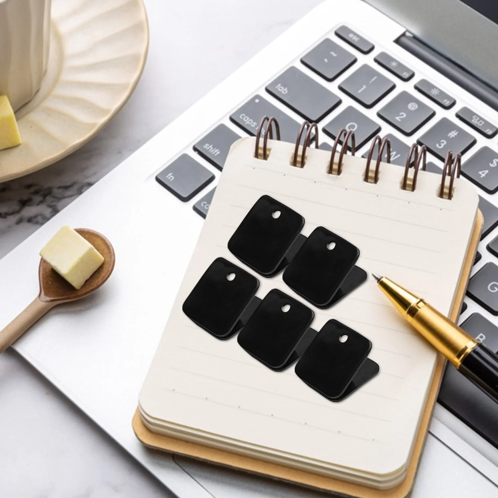 

40pcs Square Binder Plastic Paper Fastener Clips For Document Organization Small File Holder Office Supplies Stationery Clips