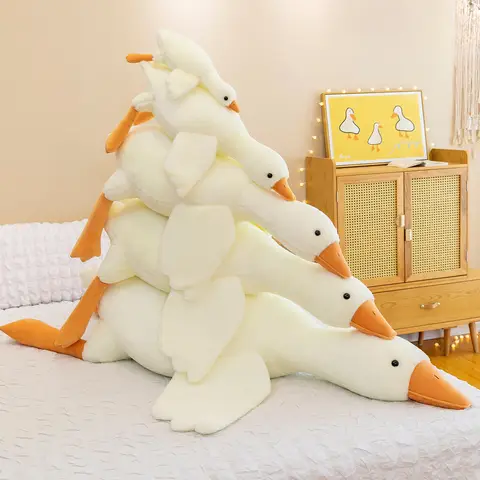 50-190cm Cute Big Duck Goose Plush Toy Kawaii Huge Duck Sleeping Pillow Cushion Soft Stuffed Animal Doll Kid Toy Gift