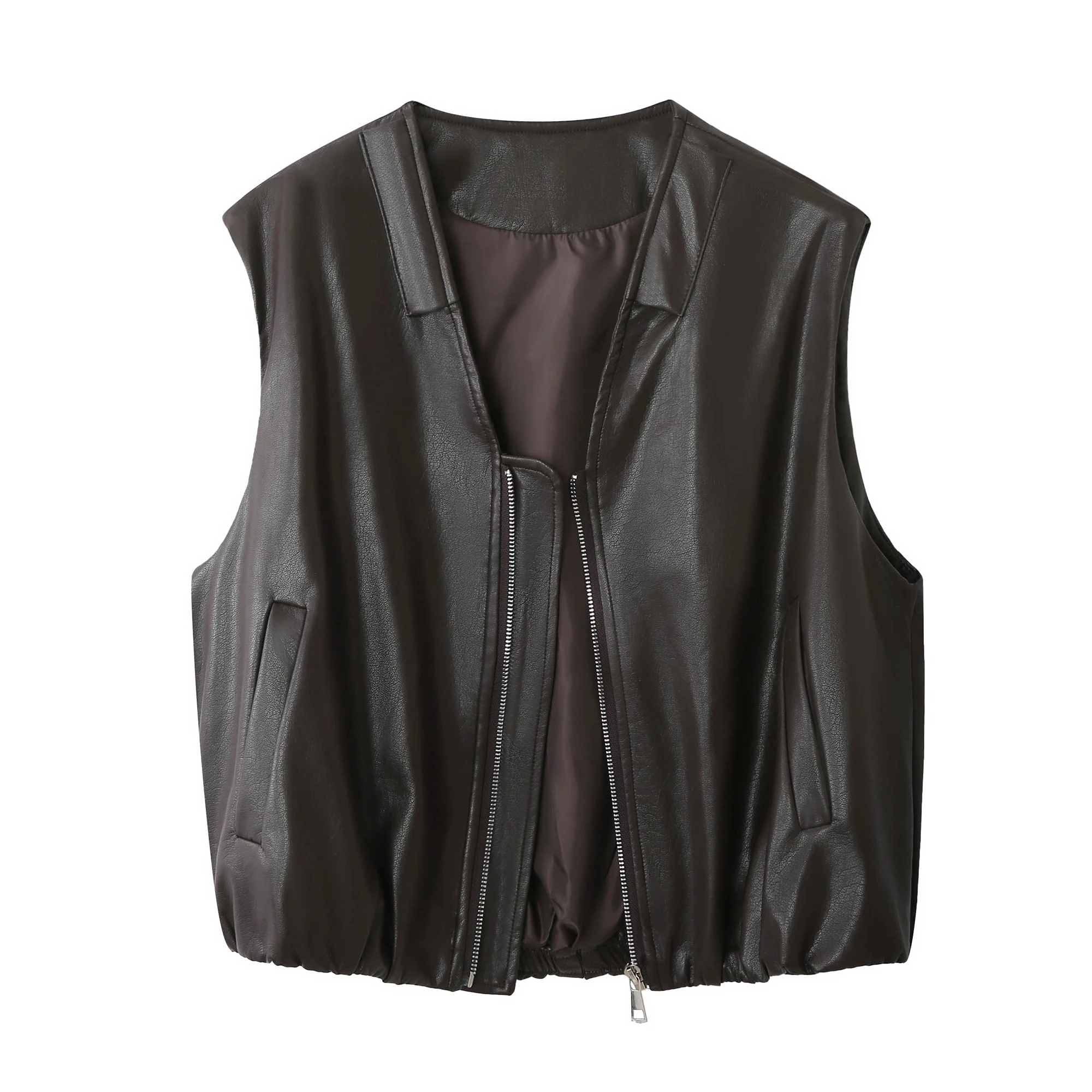 الكورية Sle وشاح حريري V-Ne Jaet المرأة 2025 سوبر ular معطف جلد صغير الحجم دراجة نارية الملابس Jaet طبقات T...