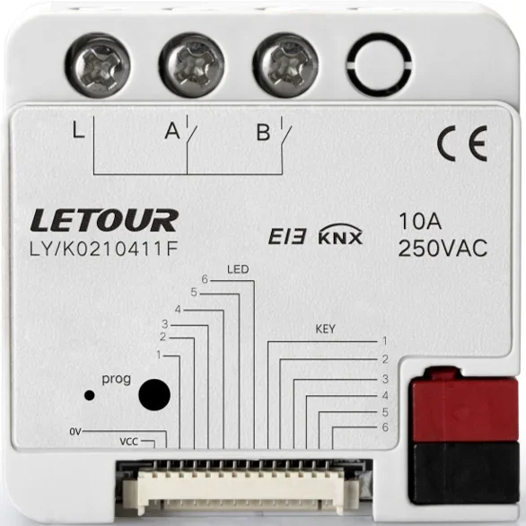 KNX/EIB ฝัง 3 ช่อง 10A สวิทช์สมาร์ทโมดูลสวิทช์ไฟสมาร์ทโรงแรมระบบ KNX ระบบสมาร์ทบ้าน