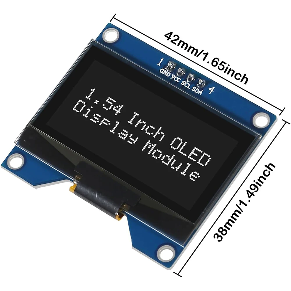 1.54 Inch OLED Module 12864 128x64 SSD1309 Driver IIC I2C Serial Interface Self-Luminous Display Board for Raspberry Pi