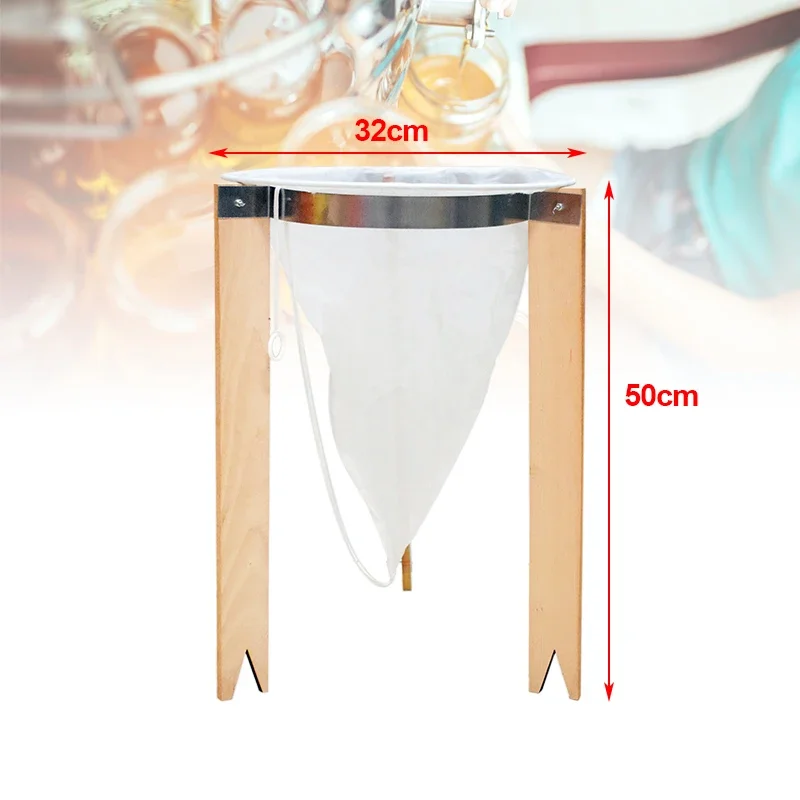 Suporte De Filtragem De Mel De Madeira Com Filtro Cônico, filtro De Processamento De Mel, suprimentos De Apicultura