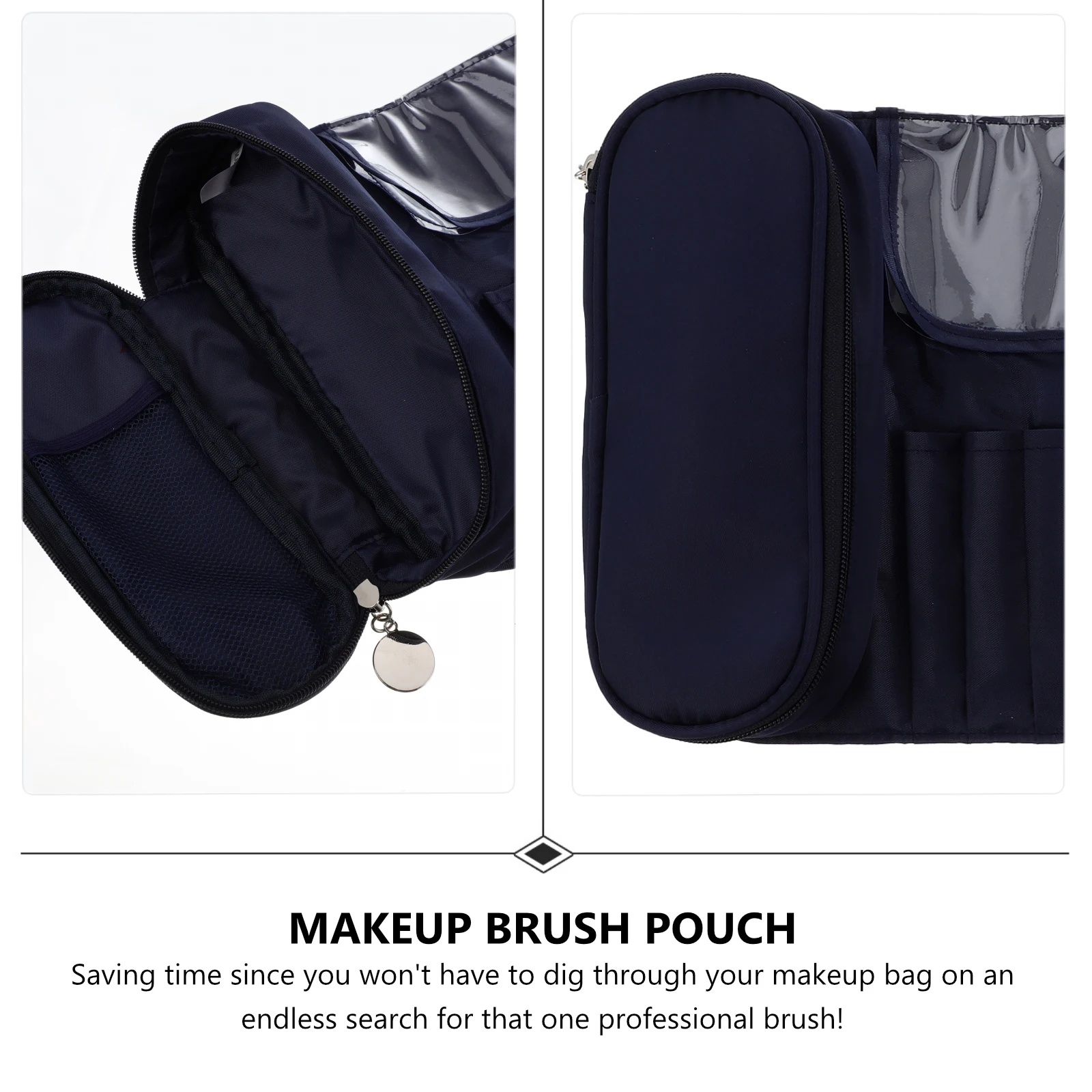 

Foldable Makeup Case Large Flap Polyester Travel Pouch Storage Container Brush Makeup Brush Pouch Rolling Bag