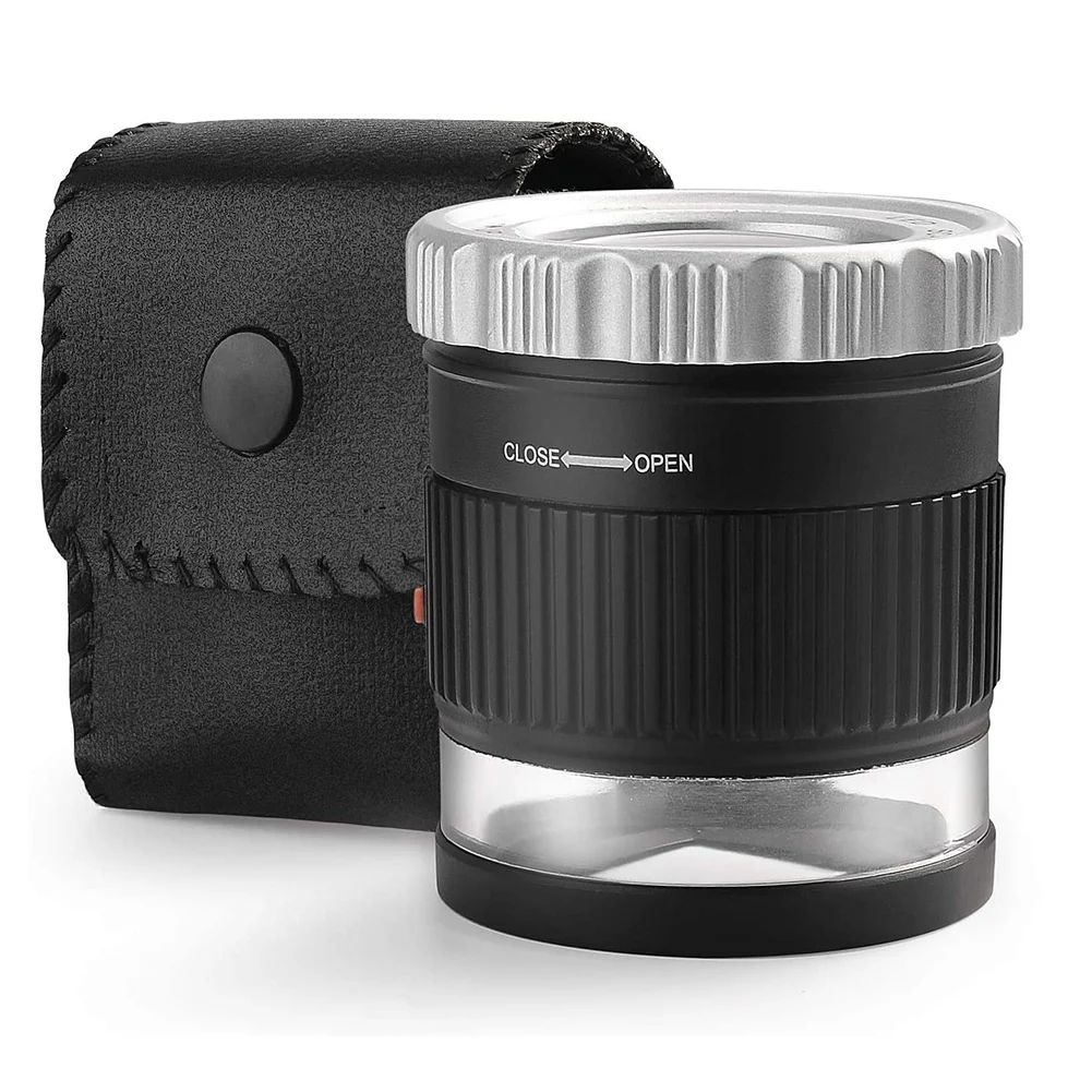 ルーペ拡大鏡 30X 拡大鏡 照明付き 調整可能な焦点距離 デスクトップ拡大鏡 6 ライト付き ジュエリー テキスタイル ホット用