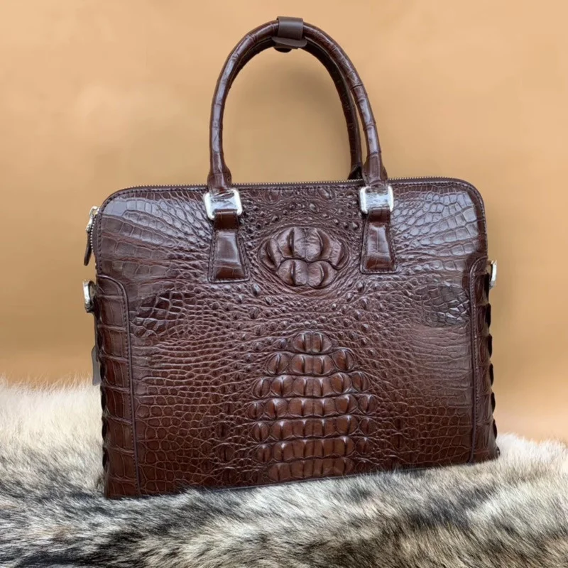 Sac à Main en Cuir group pour Ordinateur Portable, Sacoche Confortable à Deux Couches avec Fermeture Éclair, de Haute Qualité, Nouvelle Mode de Luxe