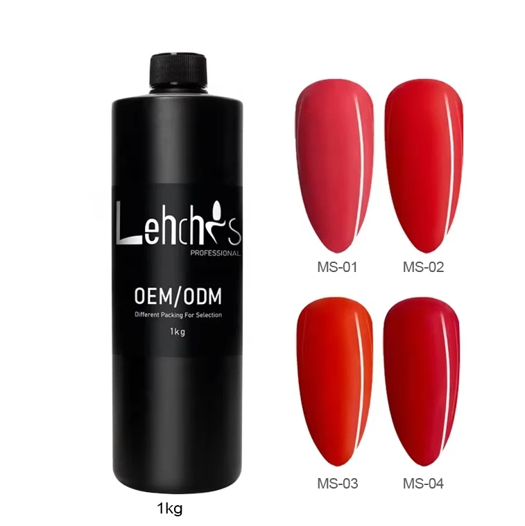 

Red Classic Private Label Custom Nails 1kg UV Gel Nail Polish Raw Material Top Coat Rubber Base Coat