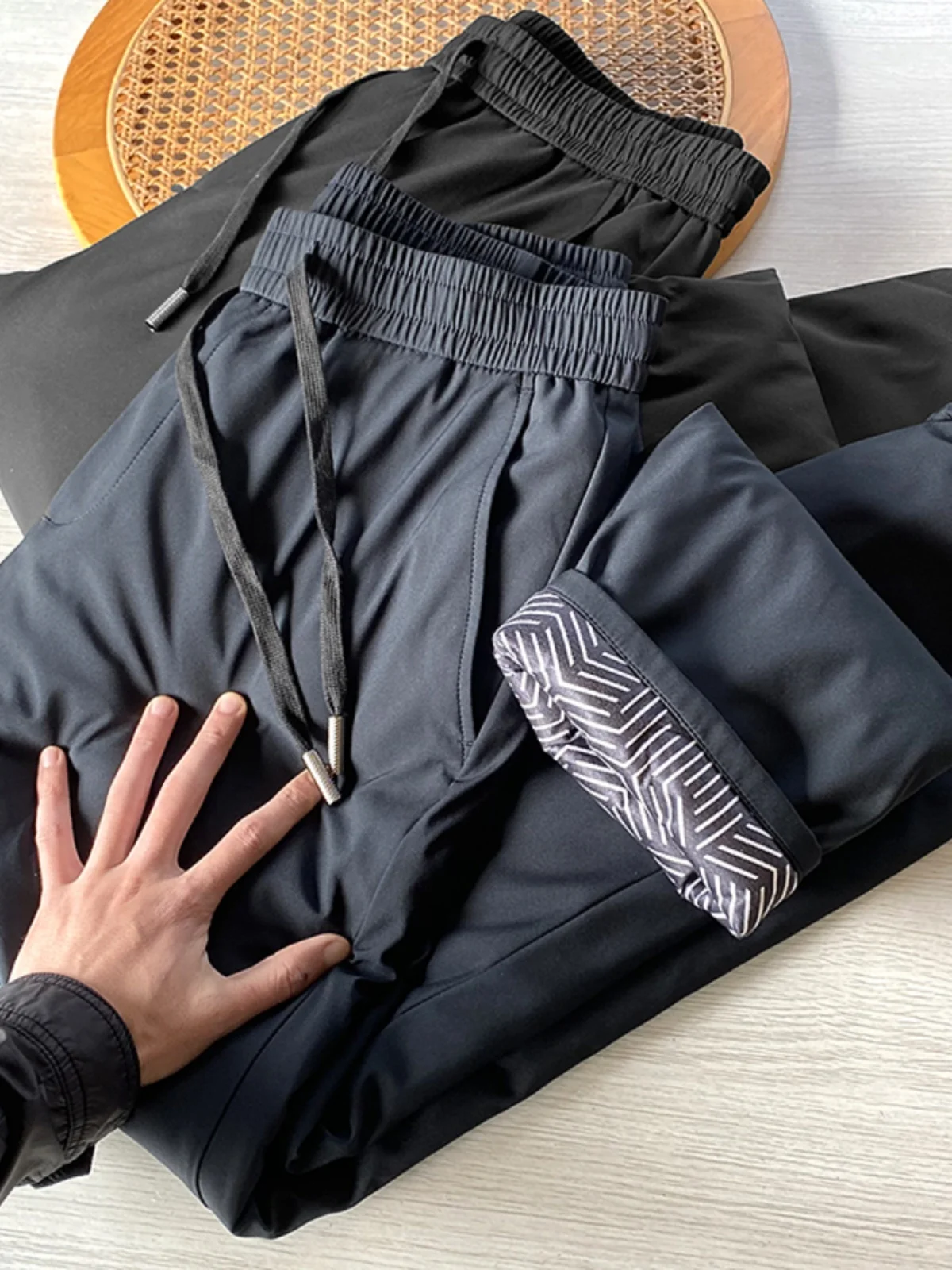 

Мужские повседневные брюки с наполнителем из пуха, теплые зимние прямые брюки, молодежные, для активного образа жизни, однотонные, для повседневной носки