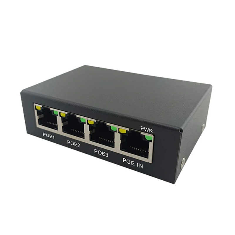 Prolongateur de commutateur réseau POE, 4 ports, 100/1000m, stéréo IEEESterilial, 3Af/At Plug & Play pour commutateur PoE, NVR, caméra IP I-