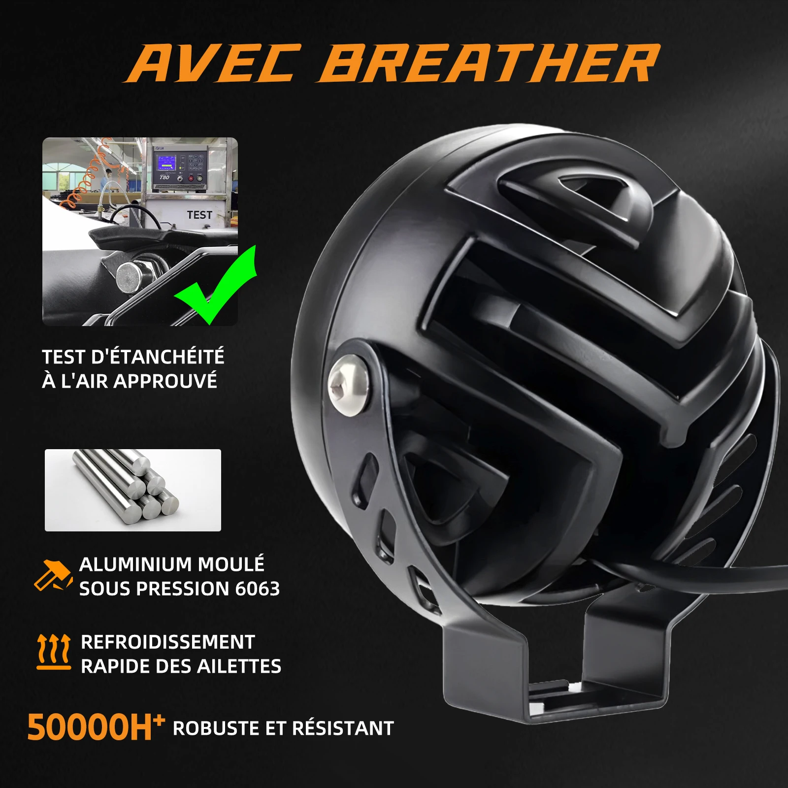 LED Motorcycle Fog Lights Led Auxiliary Fog Lights Riding Adventure Foglamp With Dimmer Switch 24V offroad use with Brackets