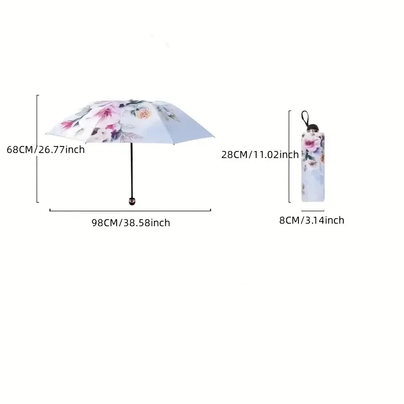 Double Layer Double-sided Printed Umbrella, Black Glue, Sunscreen, UV Protection, Sunshade Umbrella, Sun Umbrella