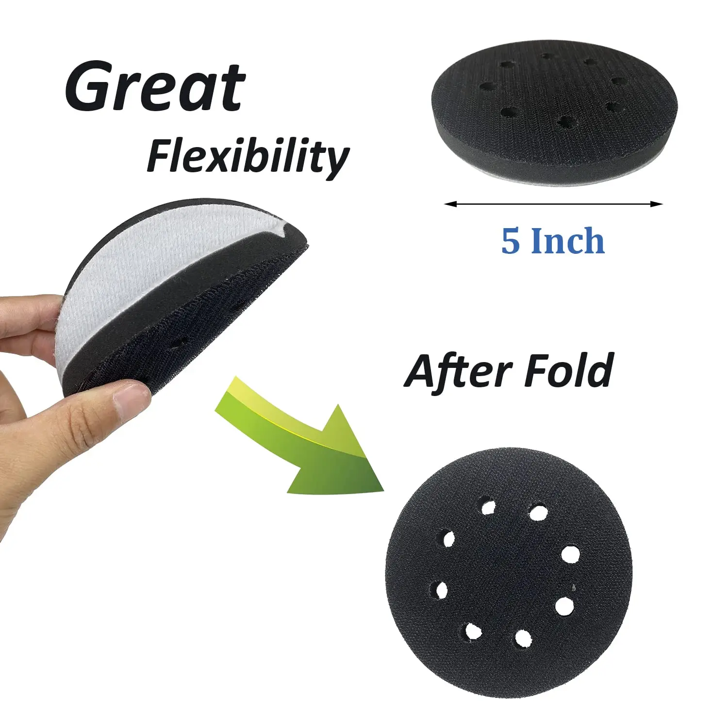 Lixa seca e úmida com interface pad, gancho e loop sortido, 5 polegadas, 8 furos, 70 PCs, 600 PCs, 800 PCs, 1000 PCs, 1500 PCs, 2000 PCs, 3000 PCs, 5000 PCs