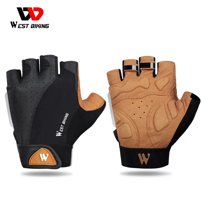 West Biking-Half Finger Sports Gloves para homens e mulheres, MTB, bicicleta, corrida, fitness, ginásio, equitação, motocicleta, bicicleta