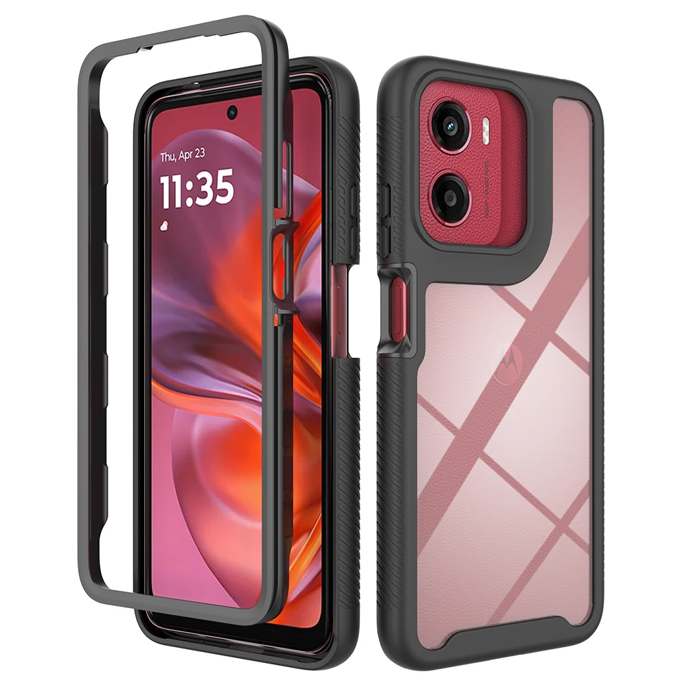 Funda protectora de TPU/PC para Motorola Moto G05 G15 G25 E15 Funda Capa resistente 2 en 1 marco híbrido a prueba de golpes con carcasa trasera de teléfono