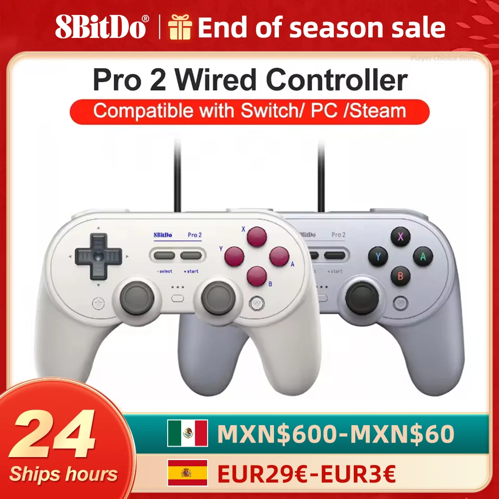 8BitDo Pro 2 Wired Gamepad for Nintendo Switch PC Gamepad RetroPie Raspberry Pi Ultimate Software Adjustable Hair Triggers