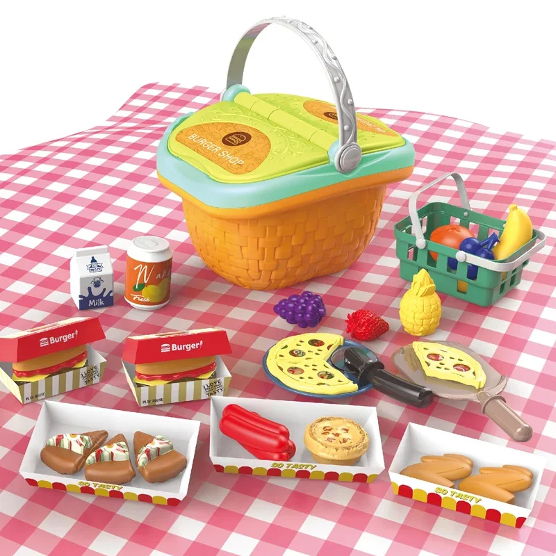 Picknick Speelset Speelgoed Fantasiespel Voedselset voor peuters Keuken Tandarts Dessert Make-up Koken Buitenspeelspeelgoed voor kinderen Cadeau