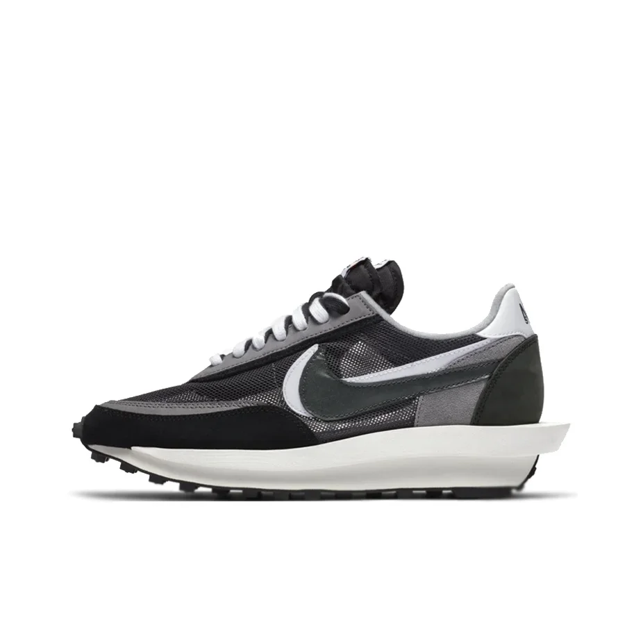 Nike x Sacai LDWaffle Low top Casual Shoes Unisex Black White BV0073-001