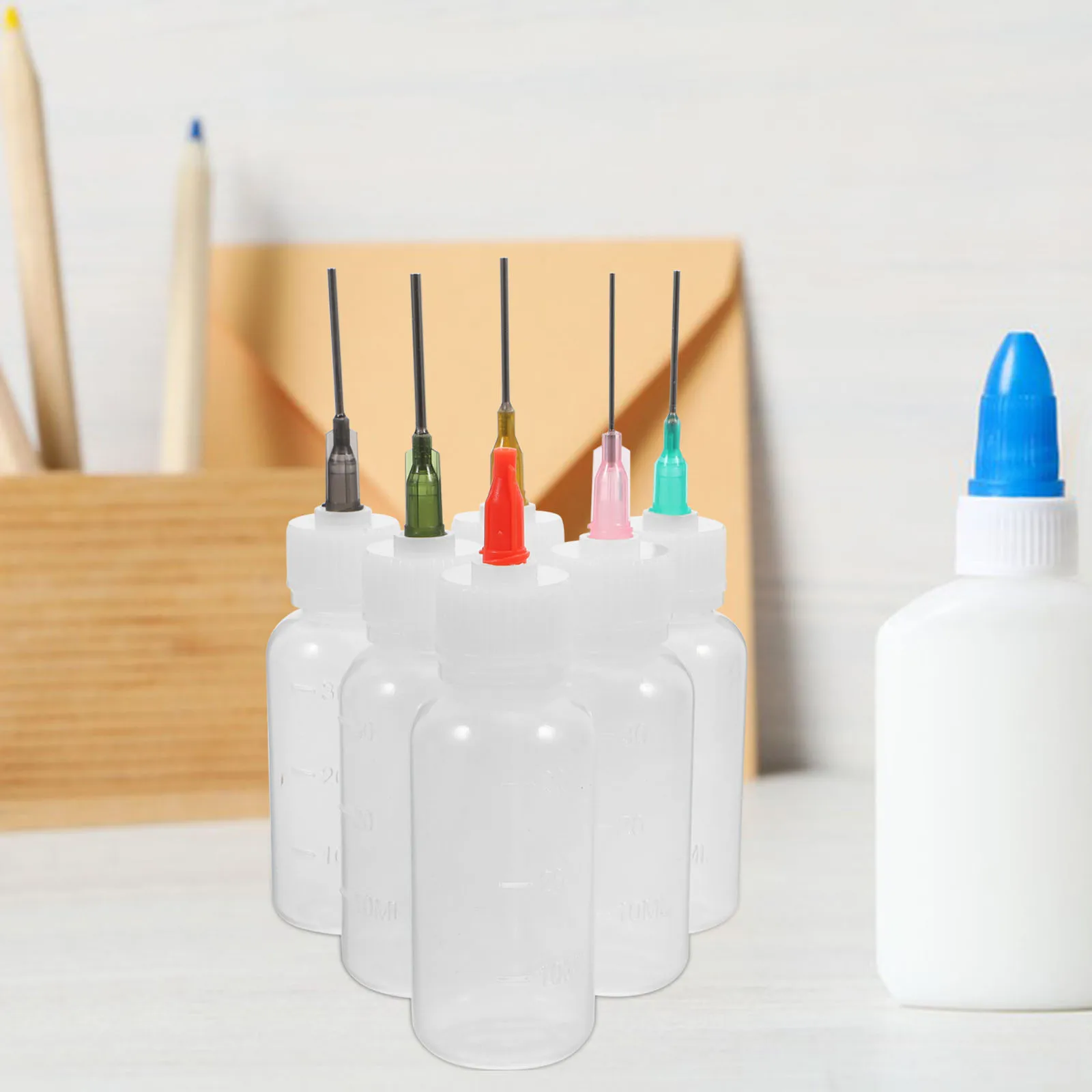 

1 set 1 Set Plastic Applicator With Needle Tips Reusable Glue Dispensing For Crafts Diy Electronic Repairs Precision Squeeze