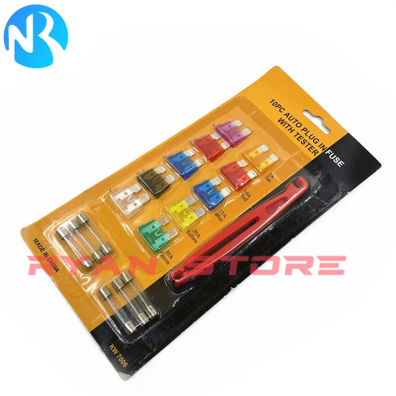 10PCS Car Fuse 32V Standard Mini Fuse insert Set 3A 5A 7.5A 10A 15A 20A 25A 30A Amp Clip Fuse For Truck Micro Small Test Pencil